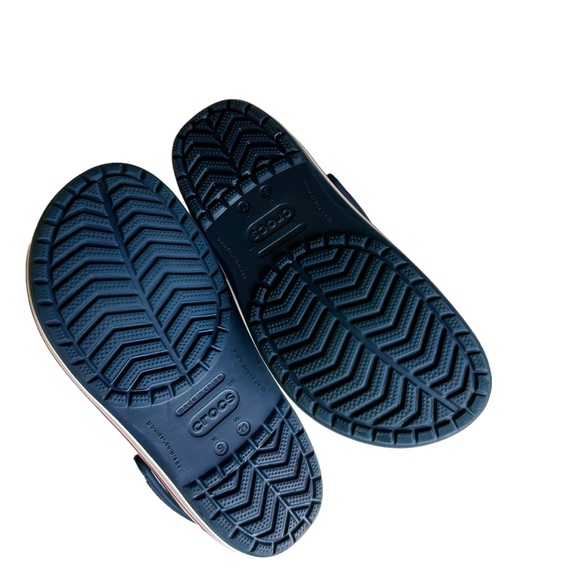 CROCS Crocband Il Clogs Navy white blue Mens Size 9‎ Women Size 11 Clogs EUC - Picture 3 of 7